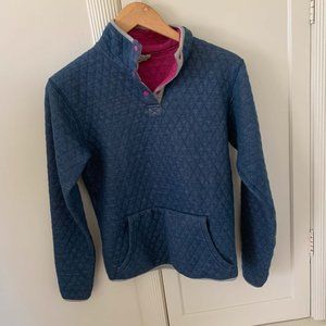 Women's Reversible Corbet Pullover in Blue/Pink XS